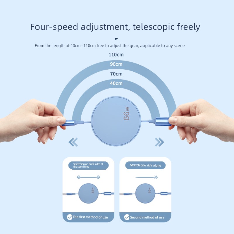 Suitable for Car Three-in-One Data Cable Super Fast Charge Car One Drag Three 3 Mobile Phone Charger for Apple Huawei Multi-Purpose USB Android Tpyec Flash Charging Telescopic Typec Multi-Purpose