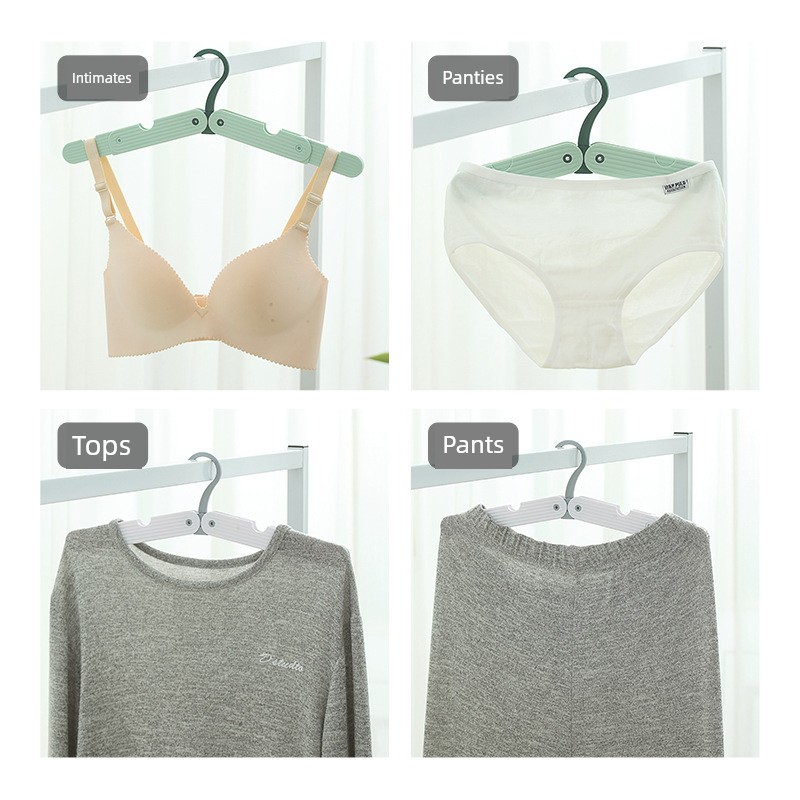 Jujiajia Foldable Hanger Travel Thickened Clothes Rack Socks Intimates Drying Rack Retractable Rack Storage ABS/