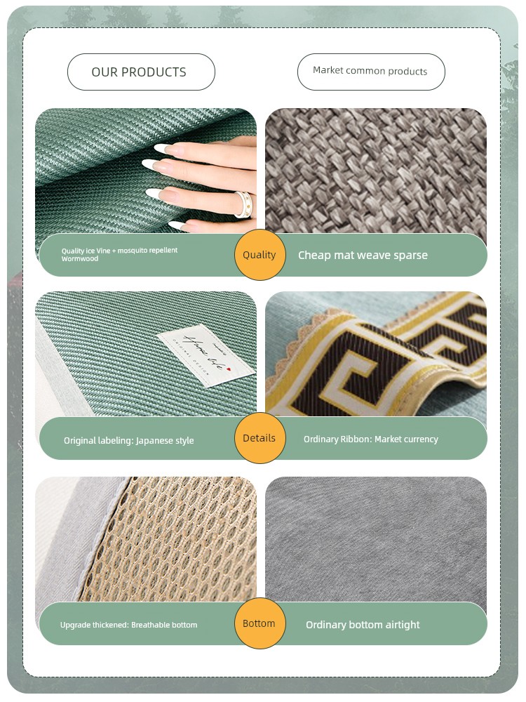 Classy Rattan Mat Sofa Cushion Summer Sofa Seat Cushion for Summer Cover Cloth Ice Silk Non-Slip Cold Feeling Argy Wormwood Cool Pad Cover