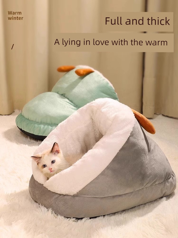 Winter Thickened Slippers Semi-Closed Small Size Dogs Cat Nest