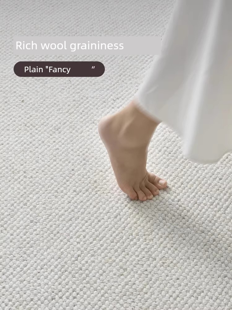 Wool Minimalist Erasable Bedroom Pure Color Classy Carpet