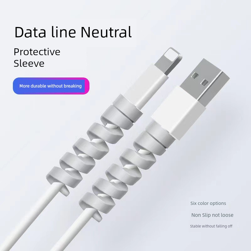 10 Spiral USB Cable Protection Sleeve