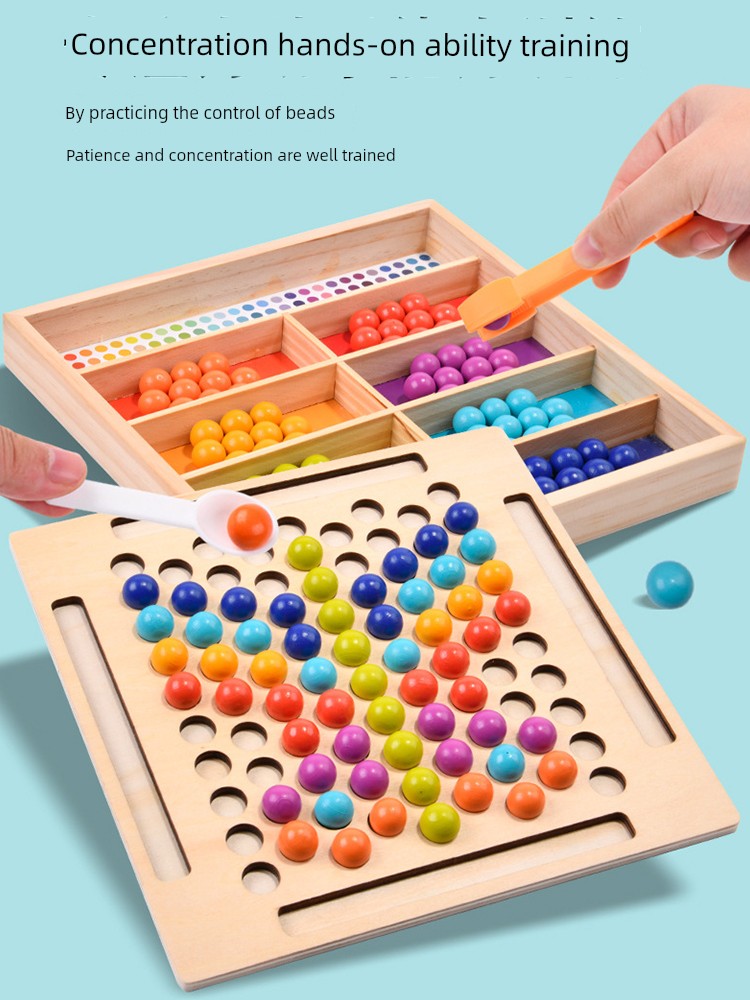 Kids Concentration Training Clipping Beads Baby Improve Fine Movements Hand-Eye Coordination Exercise Early Education Educational Toys