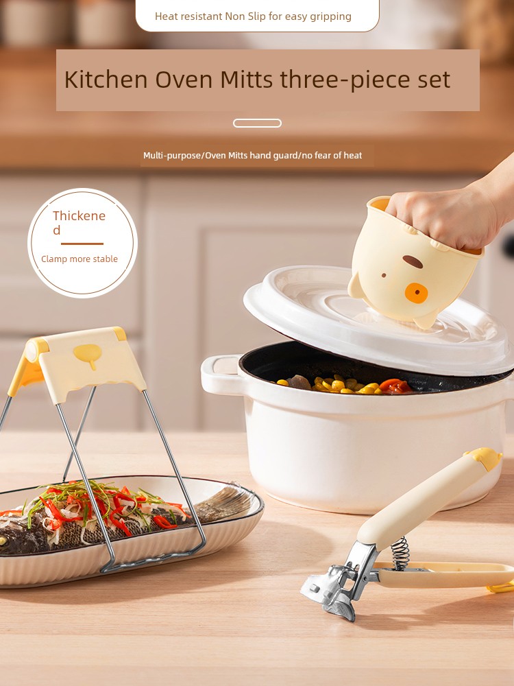 Oven Mitts Clip Bowl Clip Plate Bowl Holder Dish-Grabbing Device Kitchen Steamed Vegetables Steamer Heat Proof Mat Eyelash Curler Stainless Steel