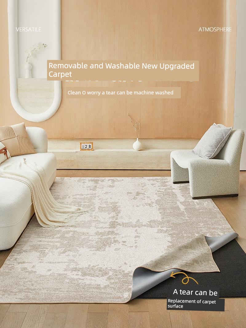[Double-Layer Removable and Washable Machine Wash] Carpet Living Room 2025 New Arrival Carpet Waterproof Antifouling Bedroom Bedside Blanket