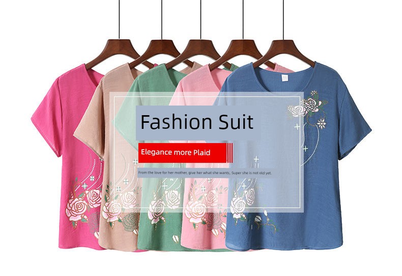 Cotton Linen Summer Pajamas for Moms & Elders