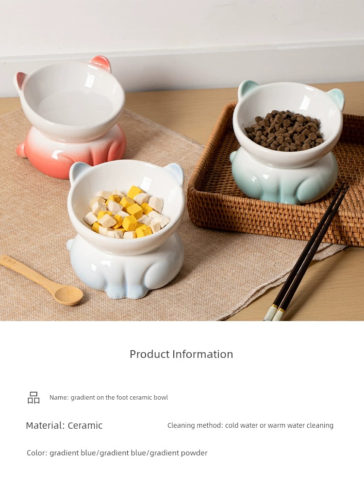 Summer Eating and Drinking Water Integrated Large Diameter Dedicated Cat Bowl