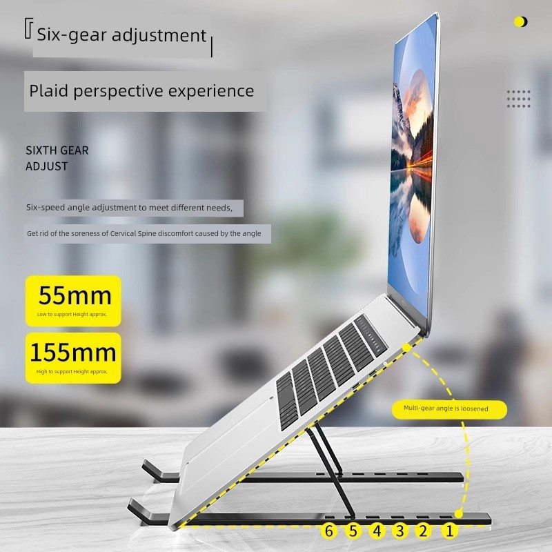 Laptop Stand Mounting Bracket Sub Foldable and Hoisting Height Increasing Hanging Base Portable Aluminum Alloy Radiator Suitable for Satchel Notebook Ultra-Light Tablet Gaming Notebook Tablet PC 2025