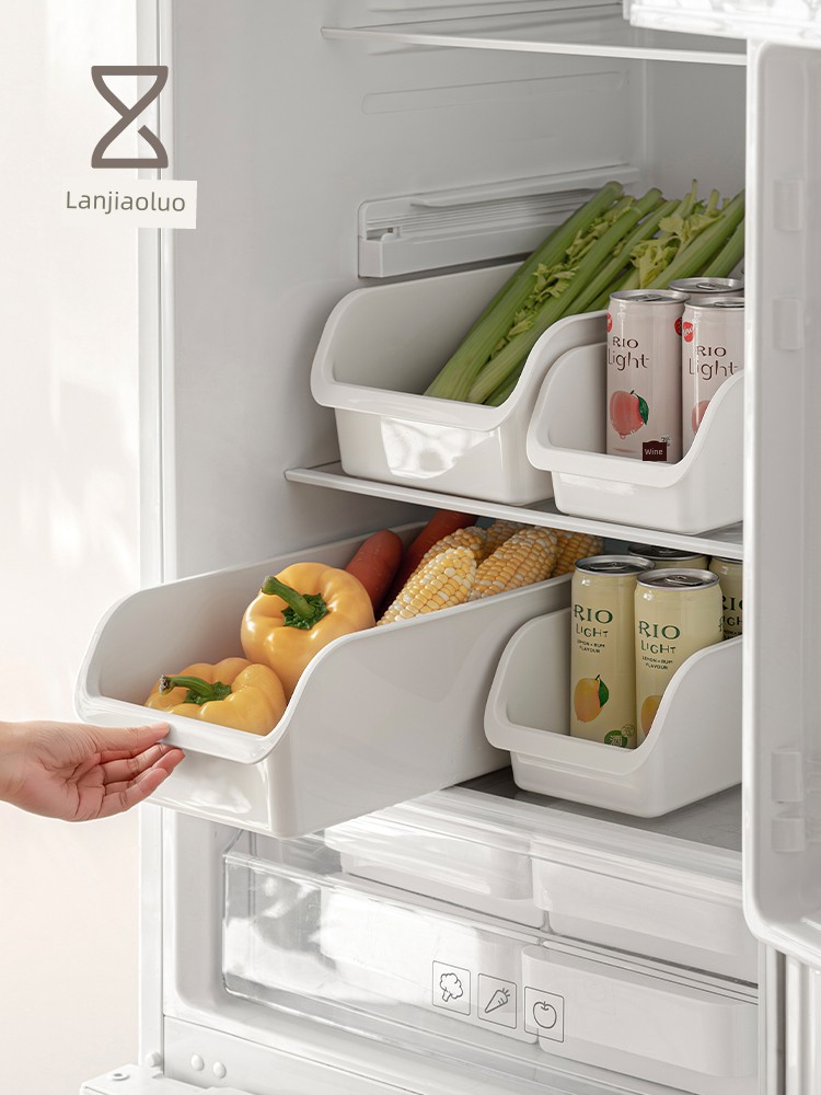 Lanjiaoluo Refrigerator Storage Box Food Grade Egg Vegetable Crisper Kitchen Storage Beverage Storage Box