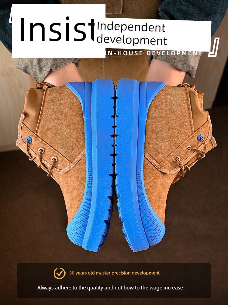 Same Style as Wang Yibo Snow Boots Tasman Winter Fleece-lined Thickened Northeast Cold Proof Heattech Men Bread Cotton Shoes