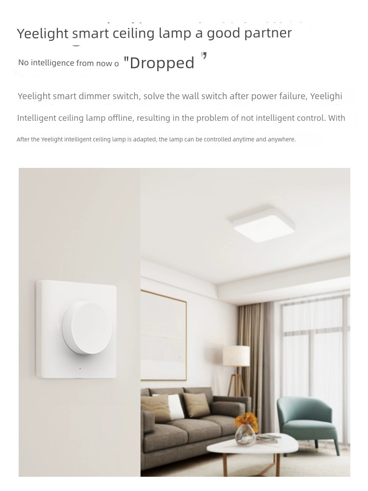 Yeelight Smart Wall Switch Panel For Home Wireless Remote Control Wiring Free Notepaper 86 Connected MIJIA