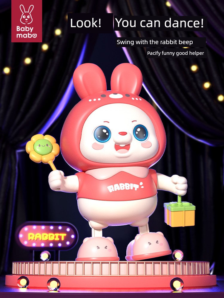 Baby Head-up Training and Learning Toys 0 1 Year Old Kids Electric Singing and Dancing Bunny 3 Months Baby 6
