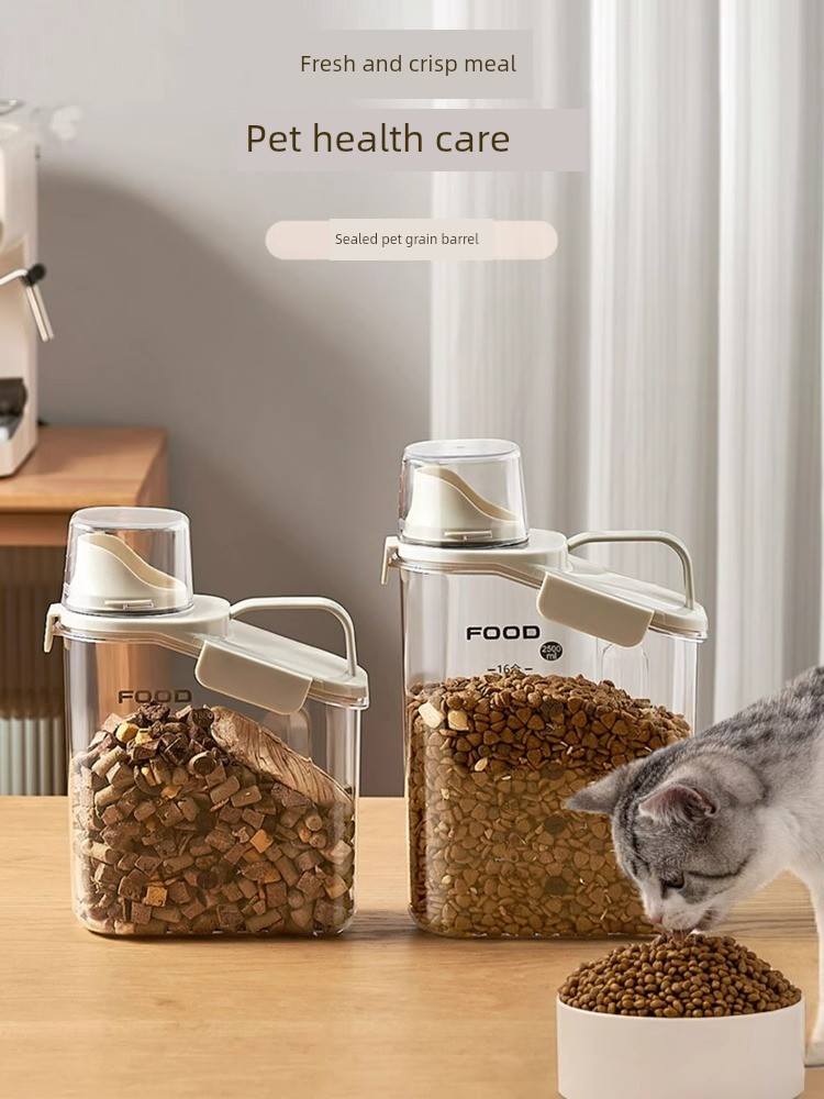 Cat Food Storage Bucket Storage Dog Food Sealed Moisture-Proof Tank Pet Cat Food Storage Storage Box Grain Bucket Box
