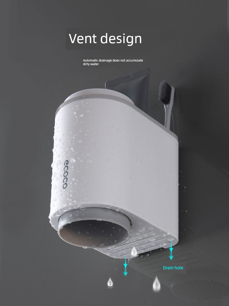 Simple Mouthwash Cup Bathroom Punch-Free Wall-Mounted Tooth Cup Storage Rack For Home Wash Cup Suit Tooth Mug