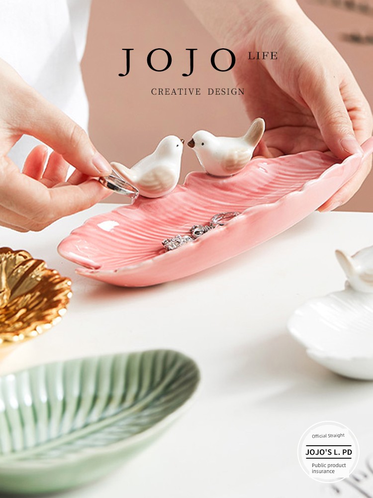 Jojo's L. Pd. Create. Jewelry Storage Tray Bird Ceramic Tray Accessories Ornaments | Creation