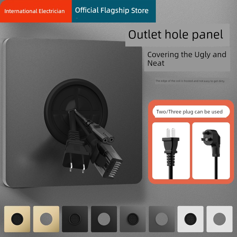 86 Type For Home Wall Decoration Whiteboard TV Network Perforated Switch Socket Blank Panel with Cable Entry Hole Blocking