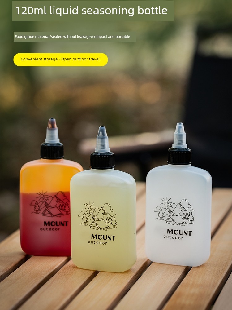 Outdoor Camping Oil Bottle Portable Oiler Pointed Sealed Soy Sauce Sub-Packaging Small Bottle Subpackage Cans Leak-Proof Camping Spice Jar
