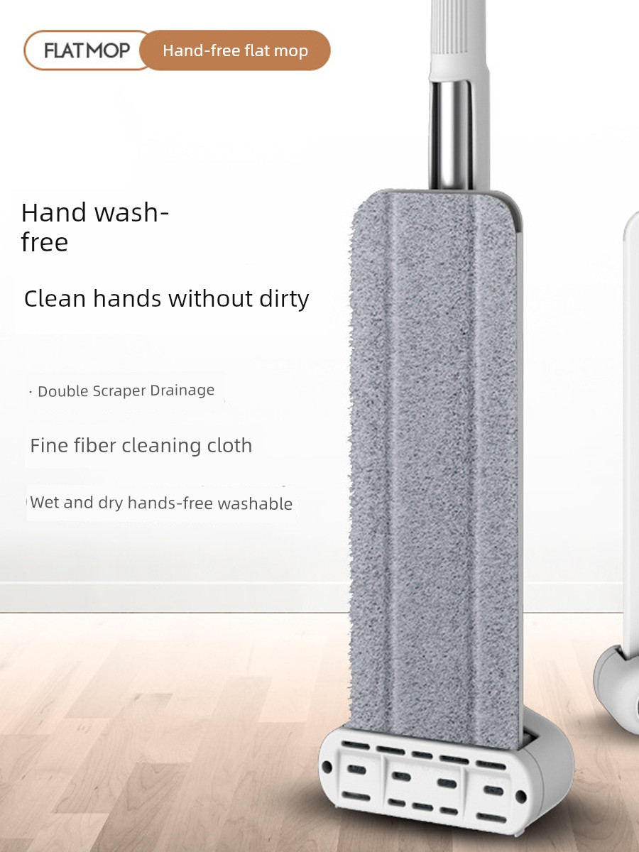 Wet and Dry Dual-Use Hand Washing Free Mop For Home Large Flat Mop Mop Automatic Twist Water Replaceable Mop Mop