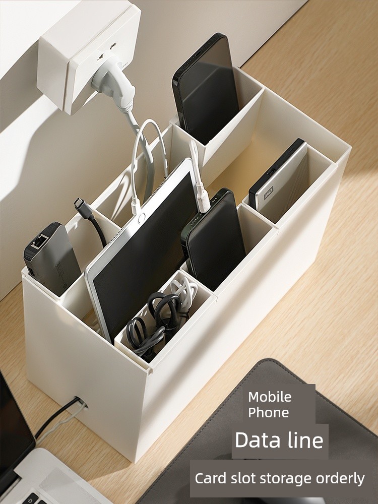 Data Cable Storage Artifact Mobile Phone Cable Organizer Household Charging Station Socket Charging Cable Organizing Holder