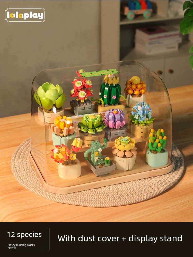 Sam Fermi Healing Succulent Building Blocks Flower Ornaments Potted Bouquet Plant Assemble Toy Girl Birthday Gift