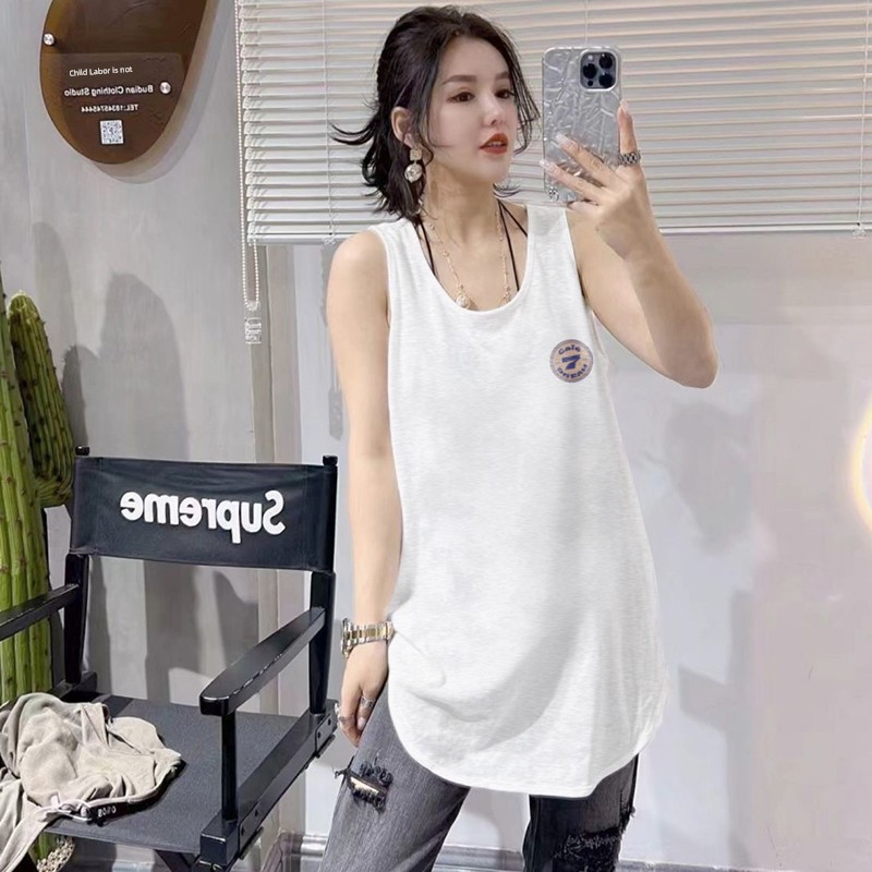 Plus Size Snowflake Cotton Camisole Women's Summer 2024 New Arrival Inner Wear Outer Wear Fashion Sleeveless Sexy All-Matching Tops