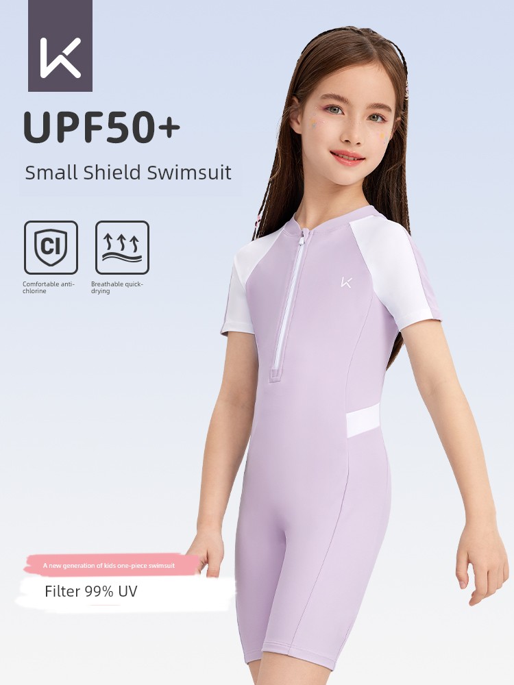Keep Kids Swimsuit Girl Children's Professional Training Girl One-Piece Boxer Quick-Drying Swimwear 2025 New Arrival