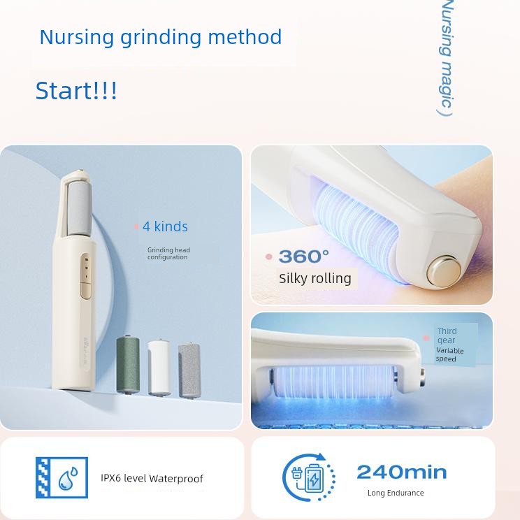 Bear Electric Foot Grinder Pedicure Device Rechargeable Exfoliating Skin Scraping Calluses Handy Gadget Heel Foot Repair Foot Rubbing Stone