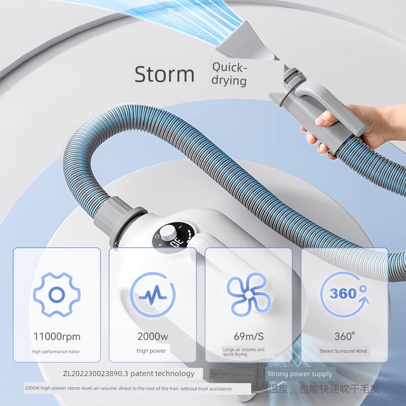 Hippie Dog High-Power Pet Intelligent Low Noise Water Blower Bath Hair Dryer Negative Ion Hair Blowing Drying Apparatus