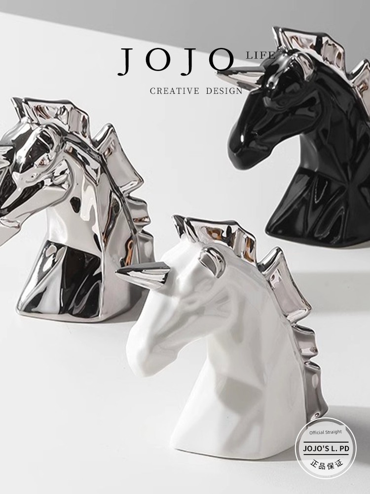 Jojo's L. Pd. Attack. Nordic Style Ceramic Horse Head Decoration Glasses Storage Rack For Home | Must Attack