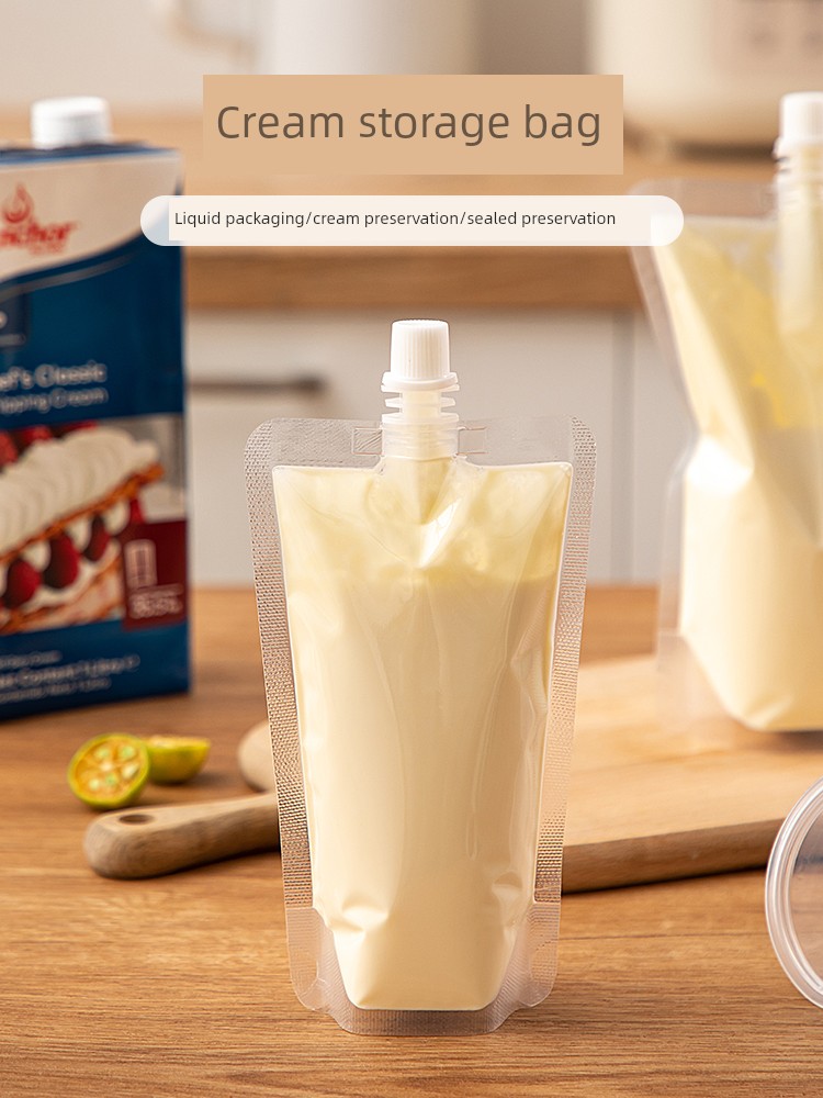 Whipping Cream Packing Bags Liquid Soybean Milk Ziplock Bag 250 ML500 Disposable Storage Refrigeration Envelope Bag For Home