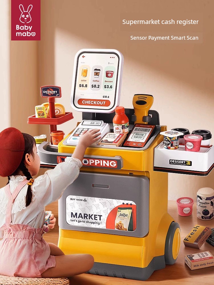 Kids Supermarket Cash Register Toy Play House Girl Shopping 3 Years Old 6 Puzzle 7 Birthday Gift Boy 5 Big