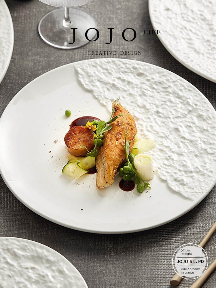 Jojo's L. Pd. You. Steak Plate Ceramic Creative Fancy round Plate Dinner Plate Western Cuisine Plate | Want to See