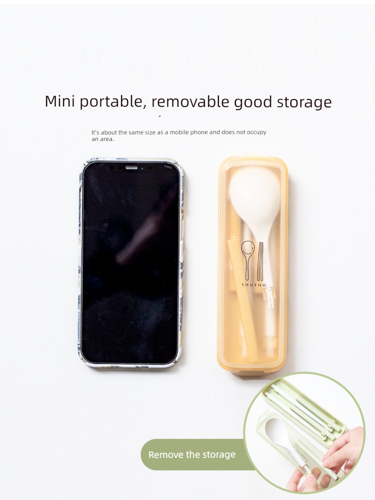 Tree Can Be Combined with Chopsticks Spoon Kit Portable for One Person Folding Tableware Storage Box for Student Travel