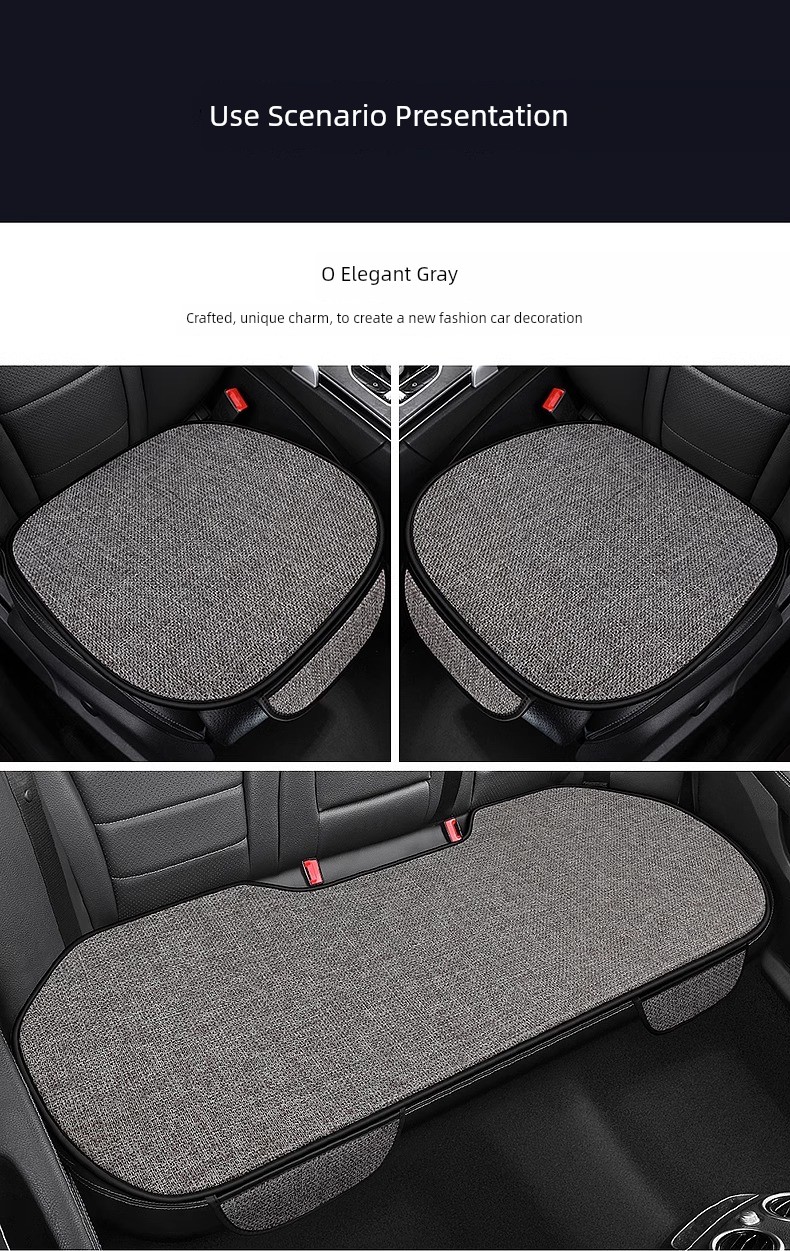 Linen Car Seat Cushion - Rear Ventilation Set