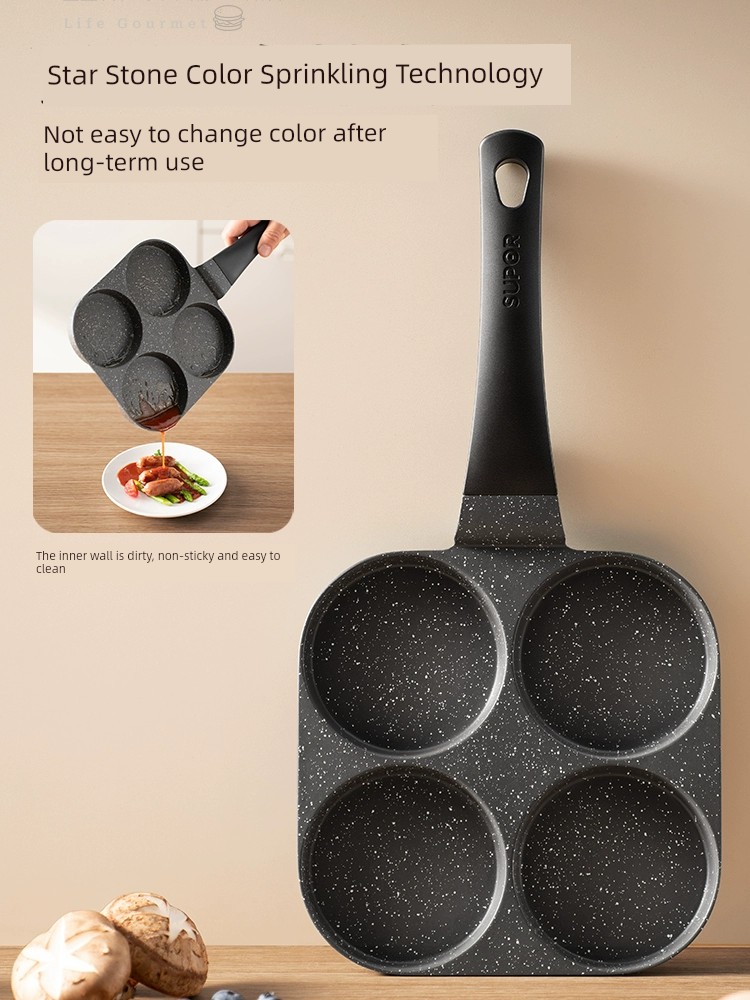 Supor Breakfast Fry Pan For Home Frying Pan Non-Stick Pan Small Griddle Four-Hole Frying Pan Breakfast Pot Convenient Omelet Tool