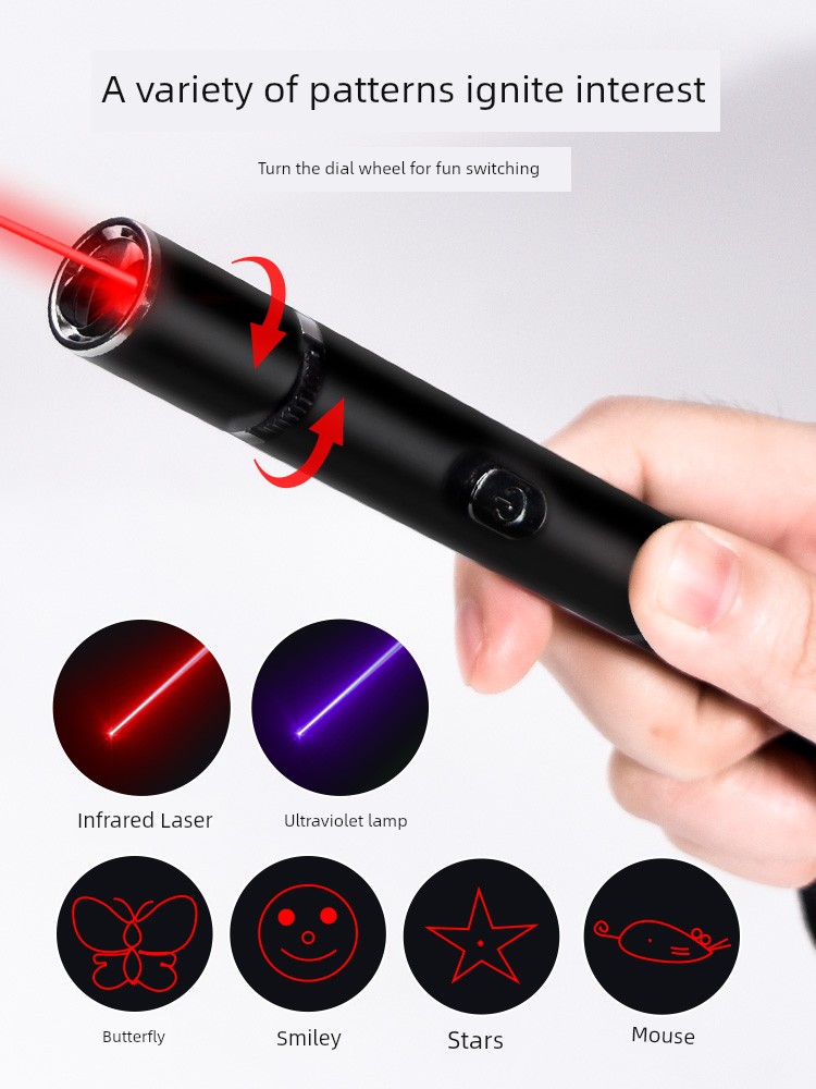 Self-Hi Relieving Stuffy Laser Light Infrared Cat Teaser