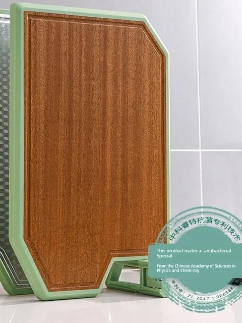 Jujiajia Ebony Chopping Board Thickened Antibacterial Cutting Board Asymmetrical Can Stand Sharpener Stainless Steel Cutting and Refueling Kitchen