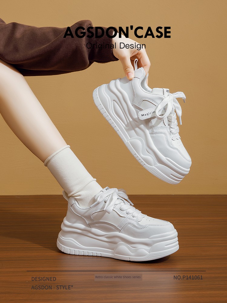 White Shoes for Women 2024 New Spring, Autumn and Winter Thick Sole Increased Versatile Casual Sneakers White Sports 2025 Hot