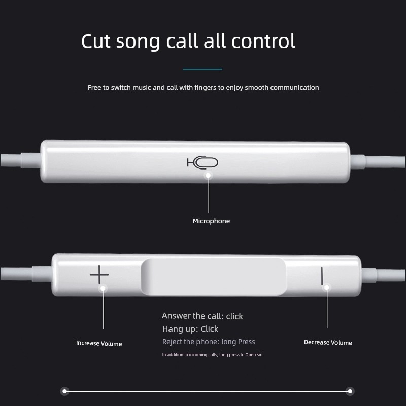 Suitable for Vivo S16 X90 round Hole Wired Headset