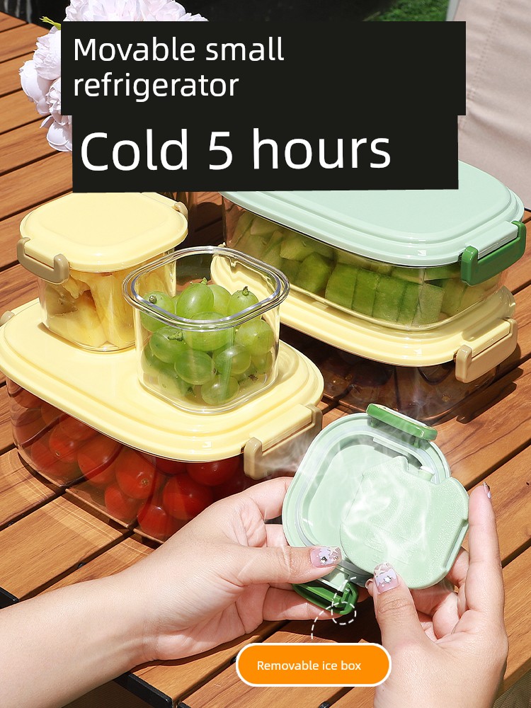Fruit Bento Box Portable Outdoor Ice Box Refrigerator Special Plastic Sealed Summer Student Outdoor Crisper