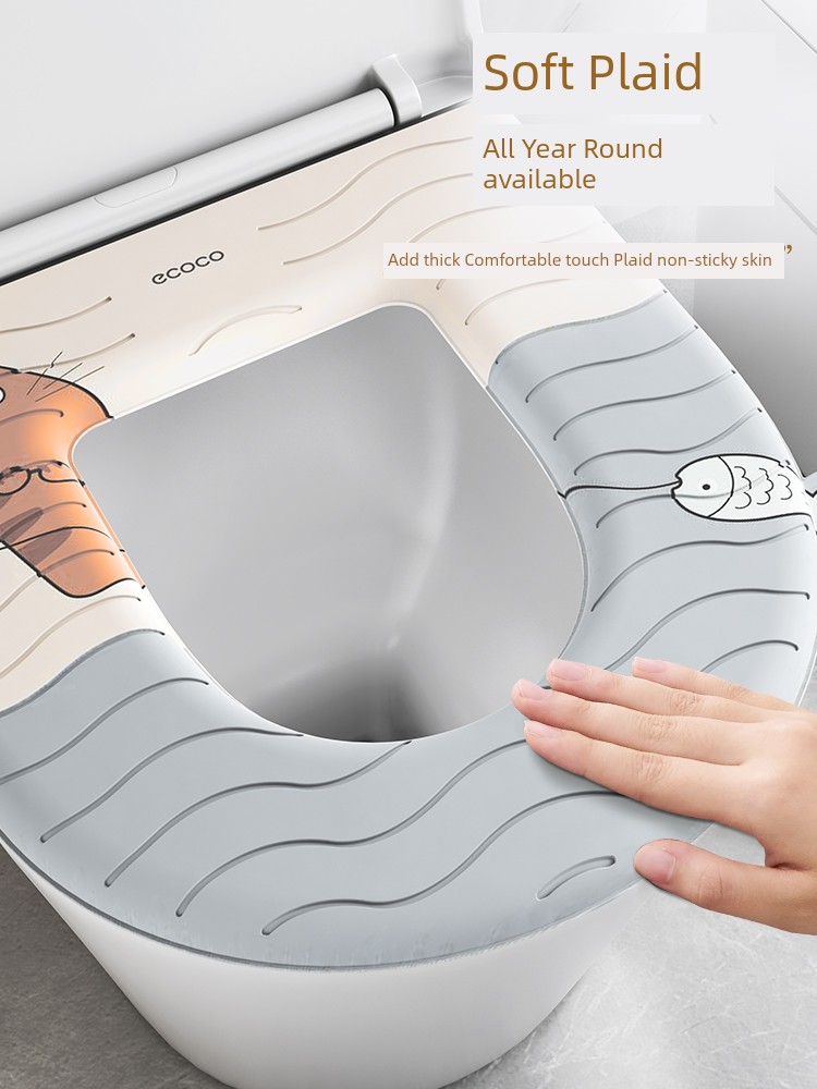 Ecoco Waterproof Toilet Seat Cover Pad Winter 2025 New Arrival For Home Toilet Washer All Year Round Universal Paste Toilet Mat