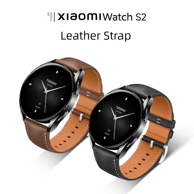 Suitable for Xiaomi Watch S2 Leather Strap S1pro Cowhide Wristband Watch S1 Smart Sports Version Xiaomi Men's and Women's Replacement Belt 46/42mm New Arrival Strap Cool Personality Accessories