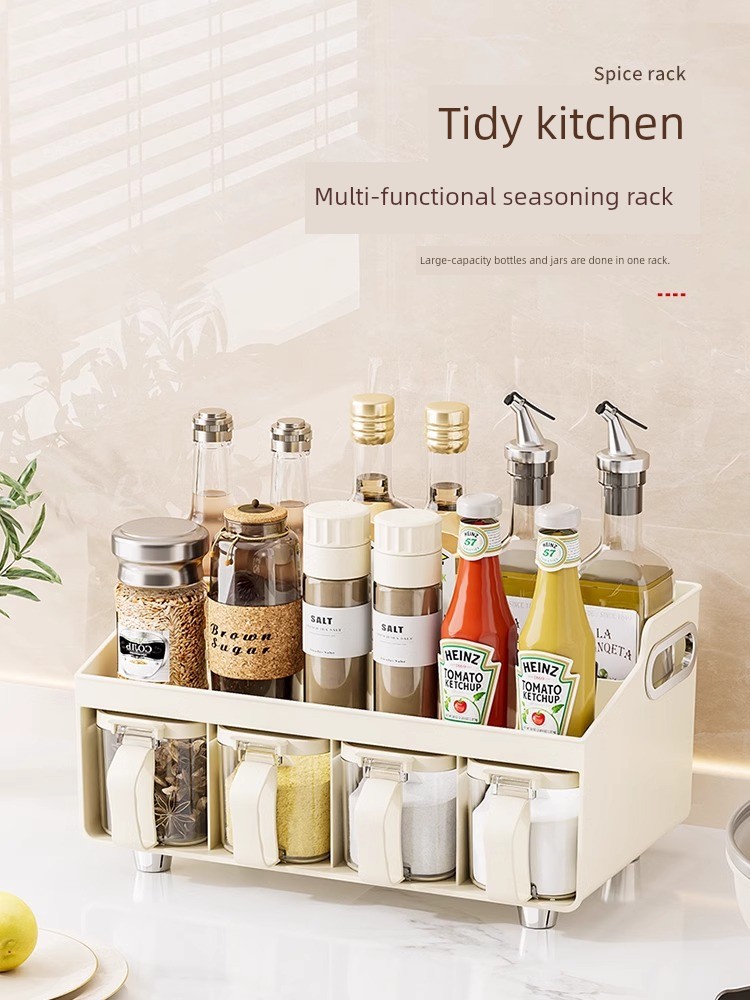 Kitchen Storage Rack Seasoning Product Multi-Functional Storage Rack Multi-Layer Seasoning Shelf Desktop Storage Box Table Storage
