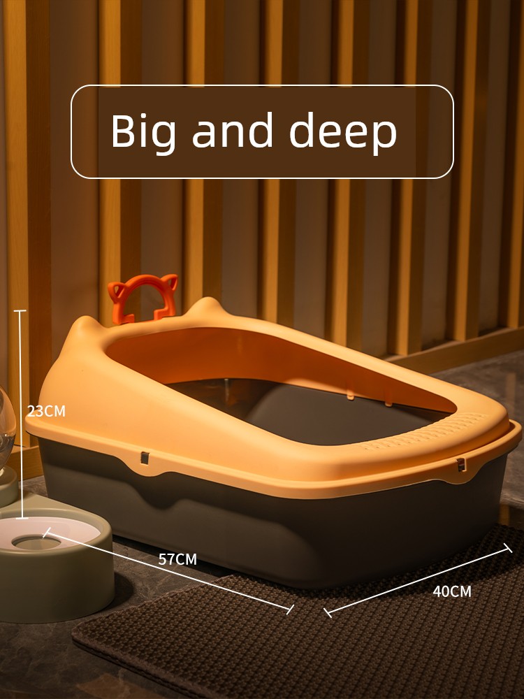 Oversized Litter Box Splash-Proof Semi-Closed Cat Toilet Fully Open Cat Litter Box Extra Large Cat Litter Basin Cat Supplies