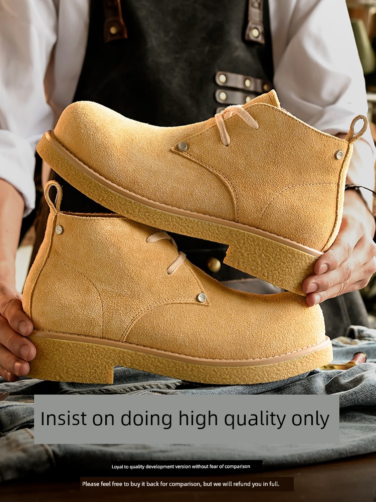 Suede Kick Worker Boots Boots Men's Shoes 2025 New Arrival Mickey Big Head Casual Derby Work Shoes