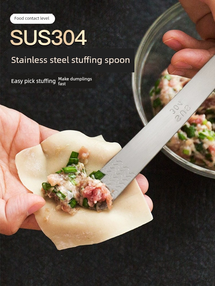 304 Stainless Steel Dumpling Handy Gadget Digging Spoon Wonton Steamed Stuffed Dumpling For Home Picking Tool Filling Stirring Spoon