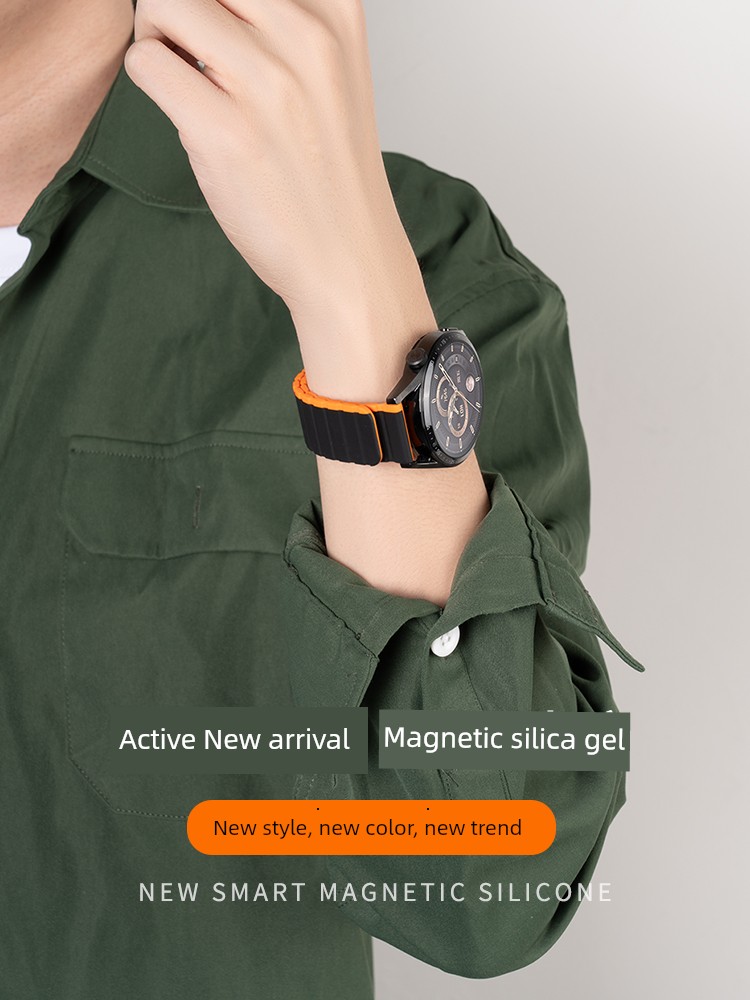Suitable for Huawei GT3 Strap Watch3 Silicone 4pro Magnetic Gt2pro Smart Pronew Smart GT4 Breathable Watch Band 2e Classy GT1 Male Buds New Arrival GS Glory Magic Female