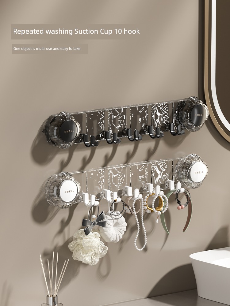 Suction Cup Corrugated 10 Linked No-Punch Sticky Hook Bathroom Bathroom Kitchen Strong Traceless Load Bearing Paste Hook