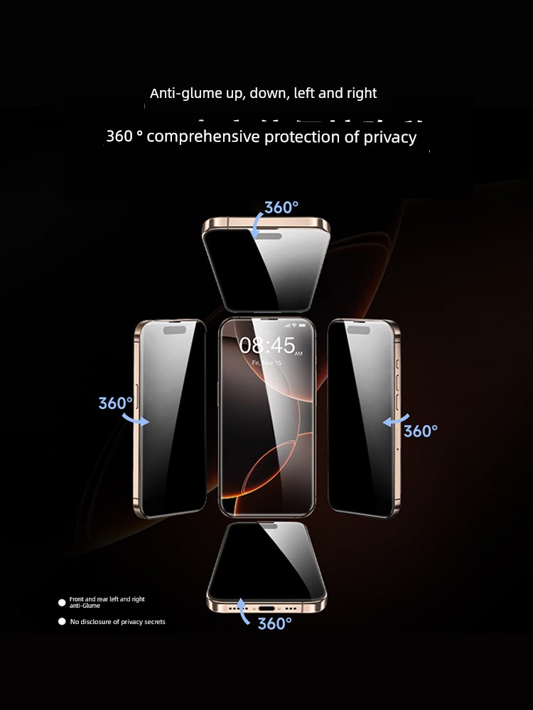 [360 Degrees Anti-Peep Film] Suitable for Apple 16/15 Anti-Peep Tempered Glass Film Iphone14promax Film 13 New Arrival 12 Privacy 11 Full Screen plus Dustproof X Film XR Anti-Fingerprint