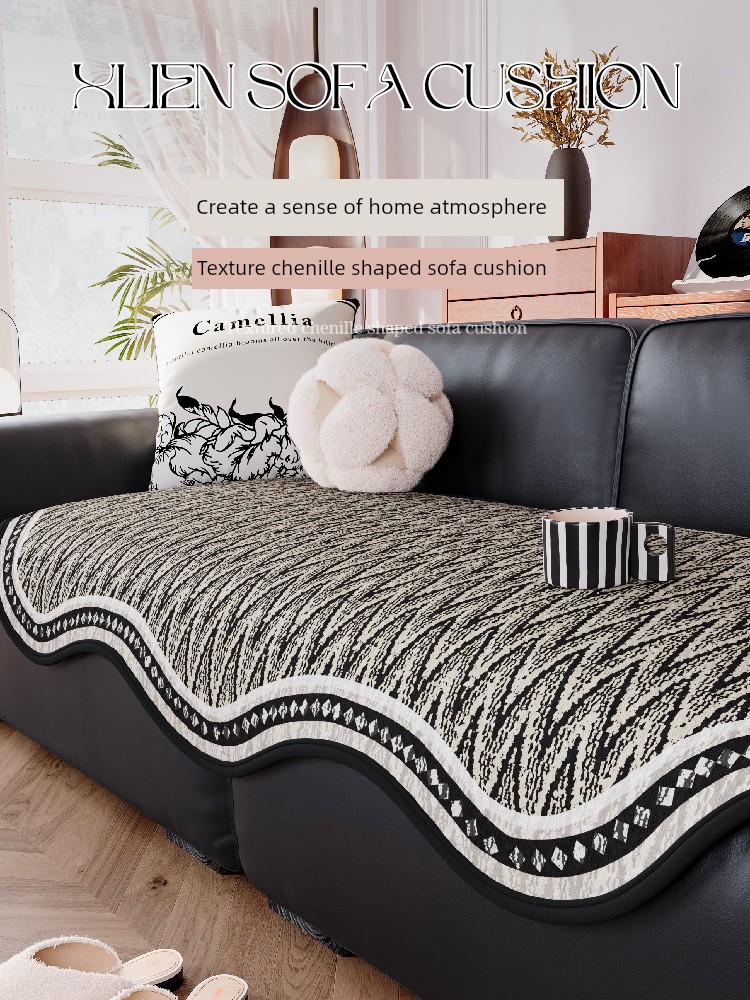 Accessible Luxury Fancy Sofa Cushion All Year Round Neutral 2025 New Arrival Straight Row Cushion Fixed Non Slip Sofa Cover Cloth Cover Cover